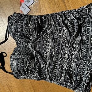 Black and White Patterned Swimsuit